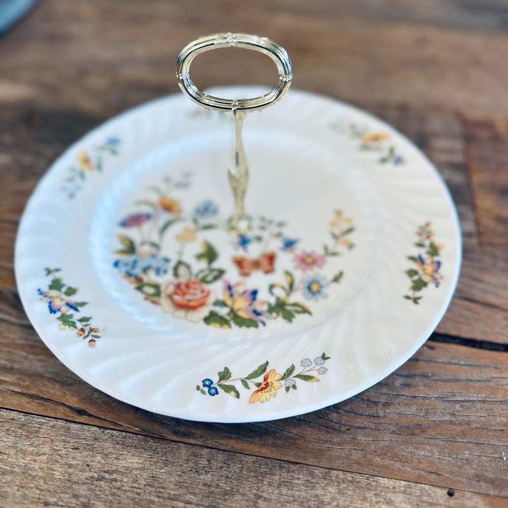 Cottage Garden  By Aynsley  Single Tier Serving Tray